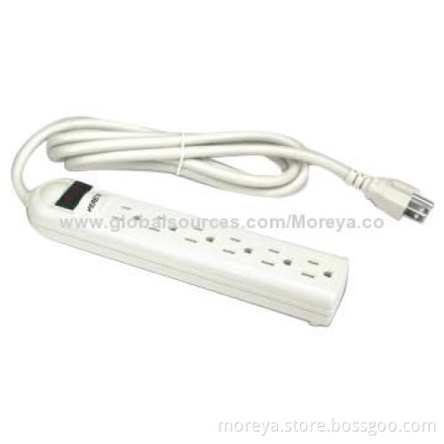 American Standard Power Socket with 6 Lengthwise Socket Outlets, Extension Cord, Overload Protection